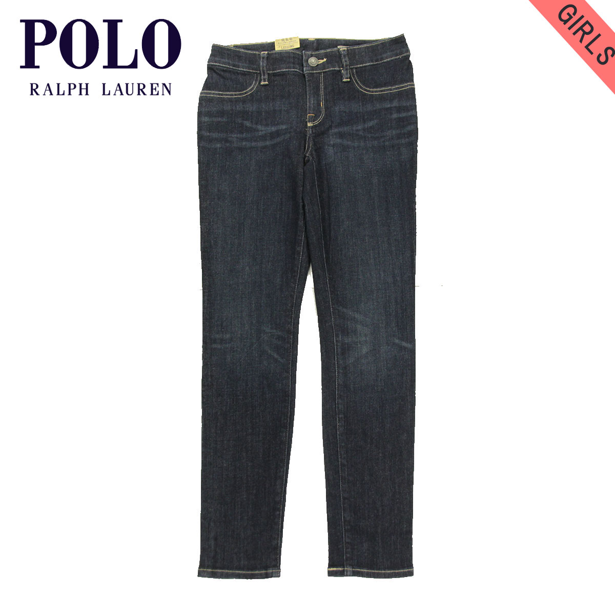 ポロ ラルフローレン キッズ ジーンズ ガールズ 子供服 正規品 POLO RALPH LAUREN CHILDREN ジーパン Aubrie Denim Legging 13004965 ベルト無し BLUE D25S35