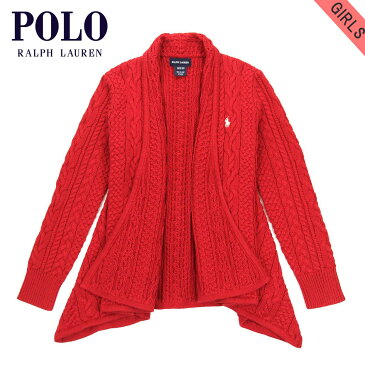 【販売期間 8/4 10:00〜8/11 09:59】 ポロ ラルフローレン キッズ セーター ガールズ 子供服 正規品 POLO RALPH LAUREN CHILDREN カーディガン Aran-Knit Cotton Cardigan #24037206 D20S30