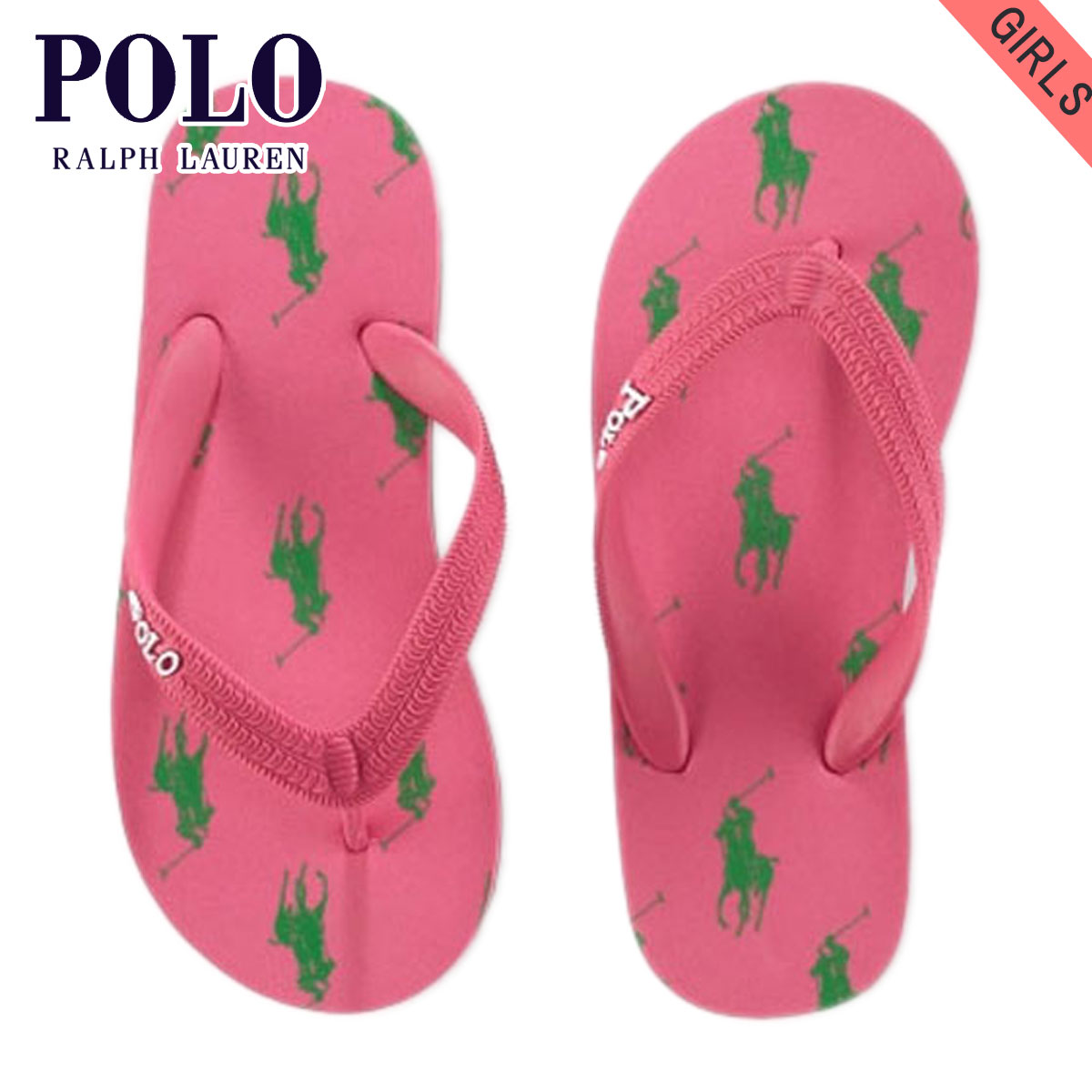 ポロ ラルフローレン キッズ サンダル ガールズ 子供服 正規品 POLO RALPH LAUREN CHILDREN Amino Flip-Flop 16512226 D20S30