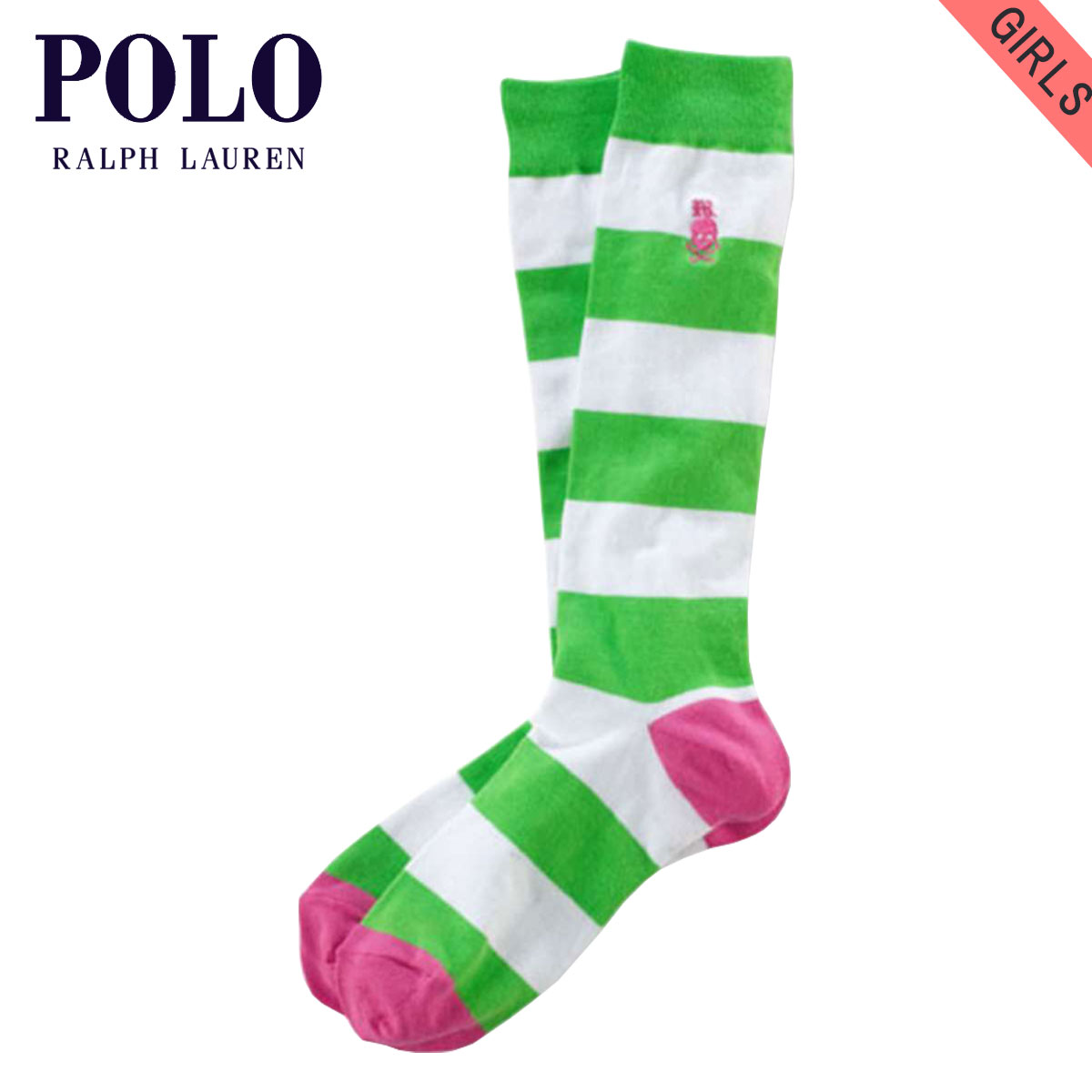 ポロ ラルフローレン キッズ ソックス ガールズ 子供服 正規品 POLO RALPH LAUREN CHILDREN 靴下 Skull & Stripe Knee-High Socks #31910356