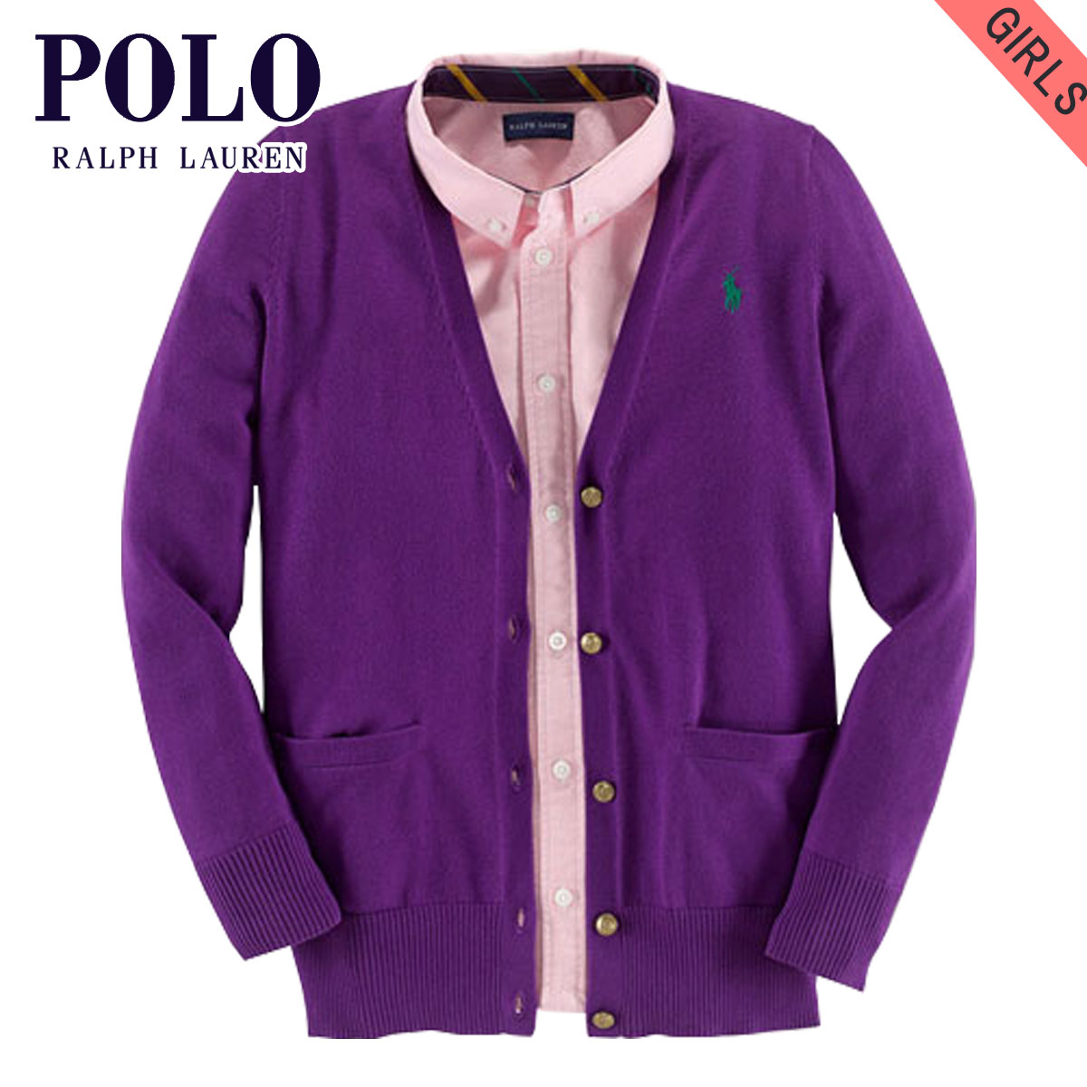  ポロ ラルフローレン キッズ セーター ガールズ 子供服 正規品 POLO RALPH LAUREN CHILDREN カーディガン SLOUCHY COTTON CARDIGAN 40925776 D00S20