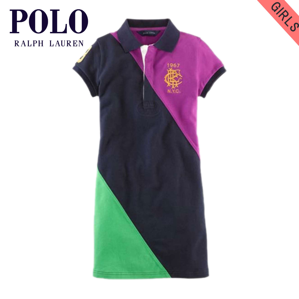 ポロ ラルフローレン キッズ ポロシャツ ガールズ 子供服 正規品 POLO RALPH LAUREN CHILDREN 半袖ポロシャツ COLOR-BLOCKED POLO DRESS 51439246 D20S30 父の日 プレゼント ラッピング