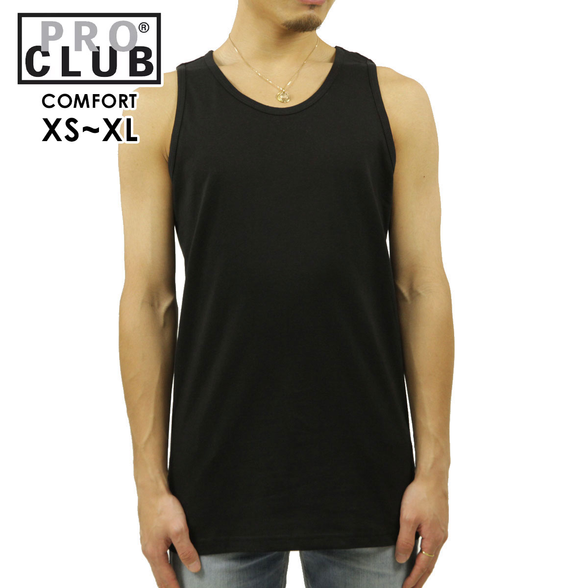 vNu ^Ngbv Y Ki PROCLUB ^Ngbv COMFORT COTTON TANK TOP BLACK #132 傫TCY