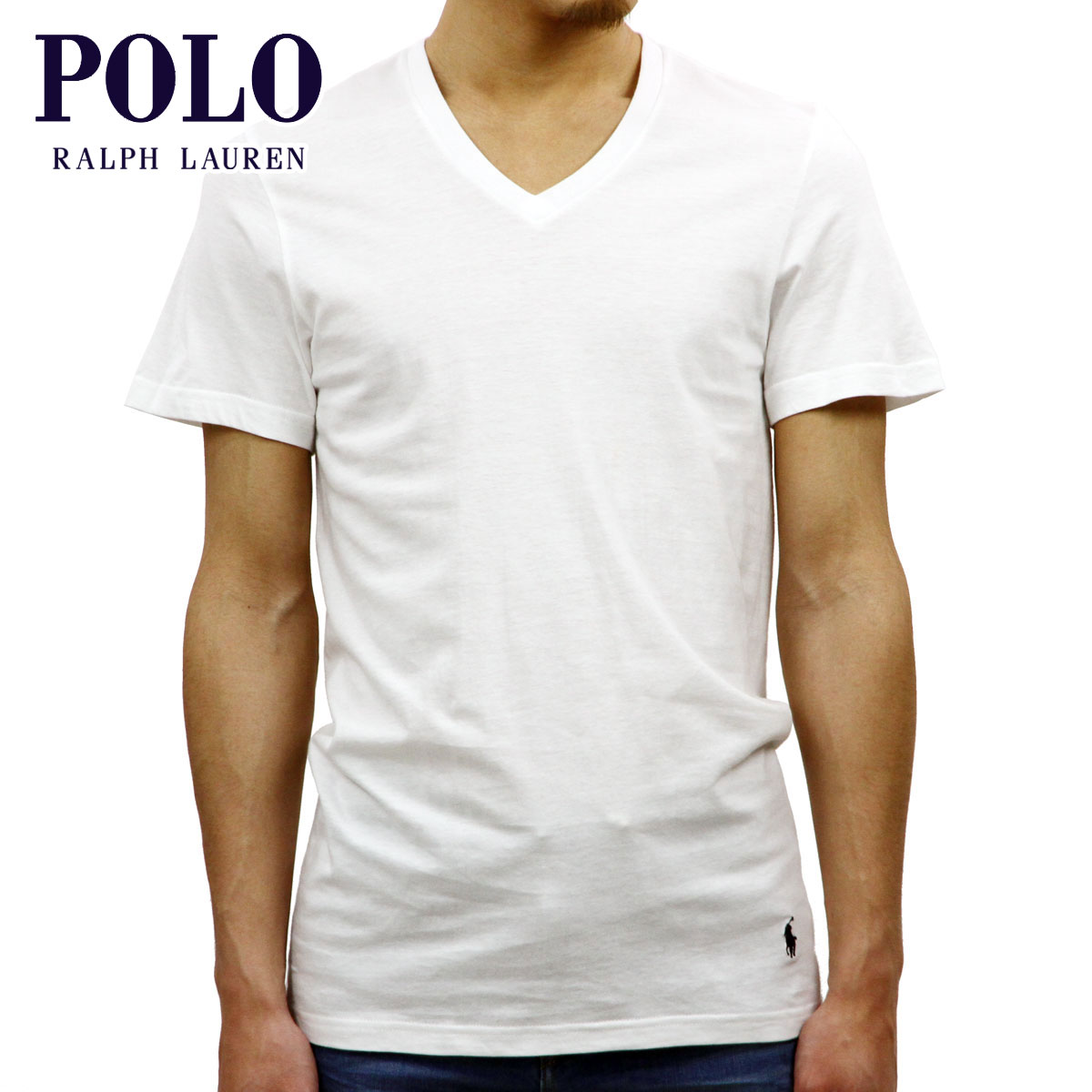 【ポイント10倍 8/19 20:00〜8/23 1:59】 ポロ ラルフローレン Tシャツ 正規品 POLO RALPH LAUREN 半袖Tシャツ VネックTシャツ アンダーウェア V-NECK TEE ホワイト