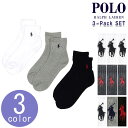ポロ ラルフローレン POLO RALPH LAUREN 正規品 靴下 3足セット ソックス 3 PACK・CLASSIC FOOT QUARTER POLO ...