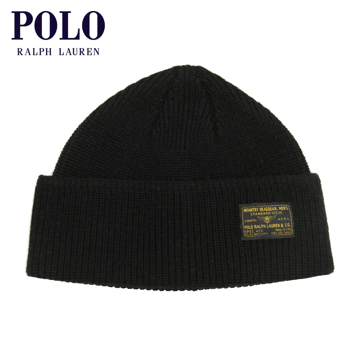 ポロ ラルフ ローレン ポロ ラルフローレン 帽子 メンズ レディース 正規品 POLO RALPH LAUREN ビーニー ニットキャップ VINTAGE NAVAL WATCH CAP PC0663 001 POLO BLACK