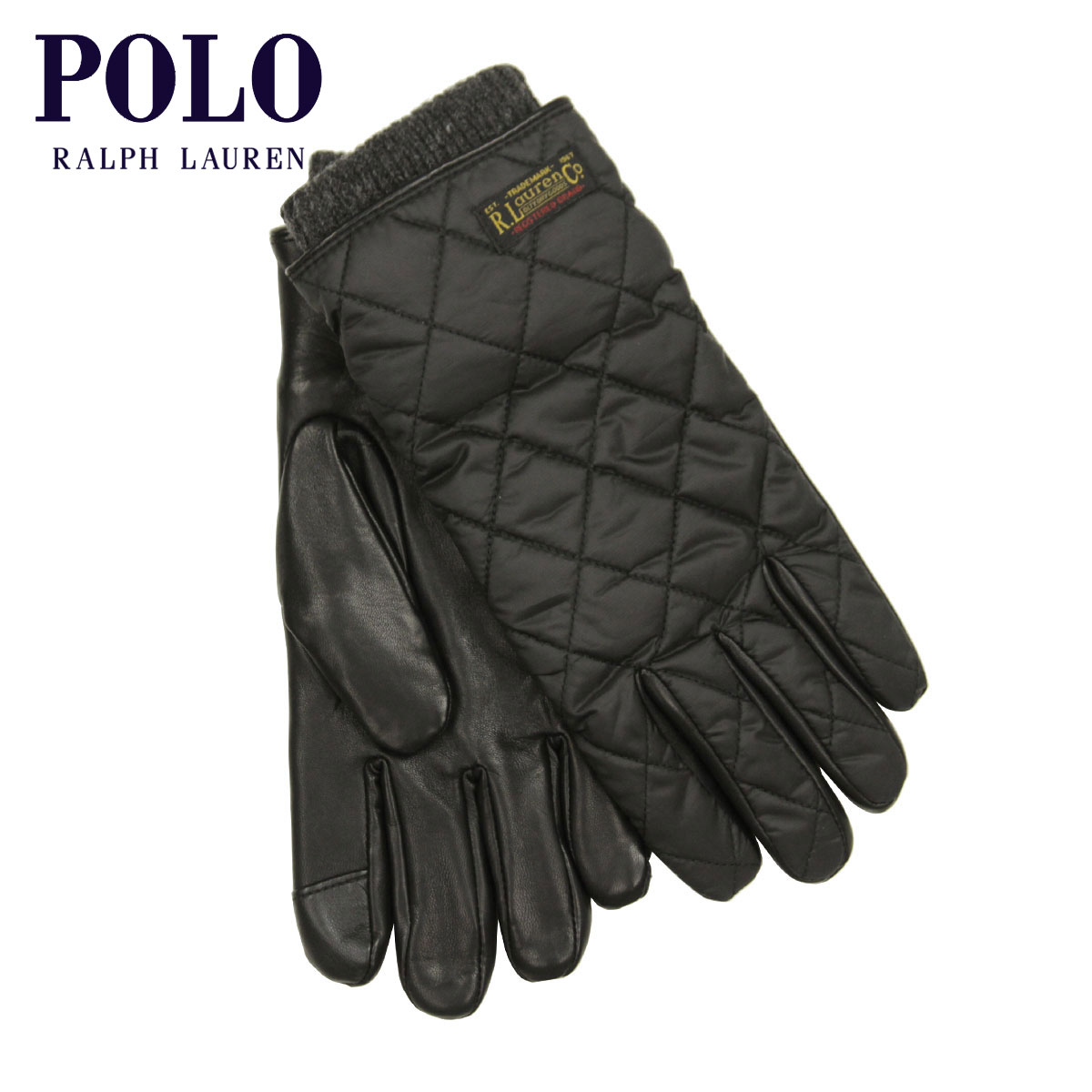 ポロ ラルフローレン 手袋 メンズ レディース 正規品 POLO RALPH LAUREN 手ぶくろ TOUCH QUILTED FIELD GLOVE WITH LABEL PG0078 001 BLACK 父の日 プレゼント ラッピング