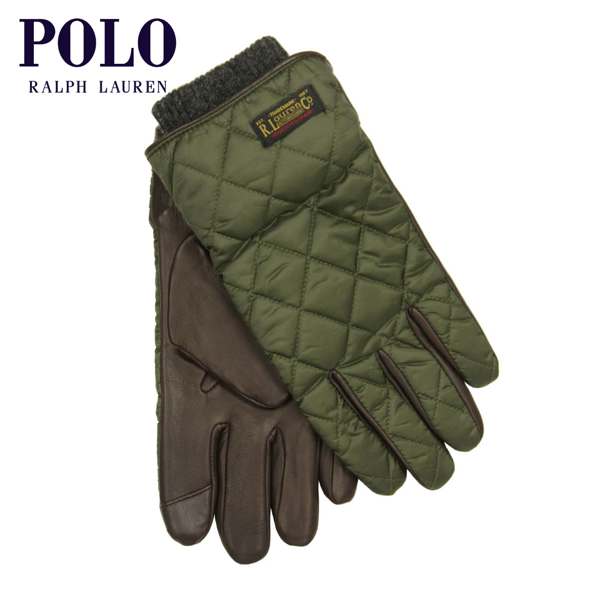 ラルフローレン　手袋（メンズ） ポロ ラルフローレン 手袋 メンズ レディース 正規品 POLO RALPH LAUREN 手ぶくろ TOUCH QUILTED FIELD GLOVE WITH LABEL PG0078 312 OLIVE