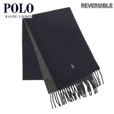 ポロ ラルフローレン マフラー メンズ レディース 正規品 POLO RALPH LAUREN ニット マフラー CLASSIC REVERSIBLE SCARF PC0455 411 NAVY/CHARCOAL