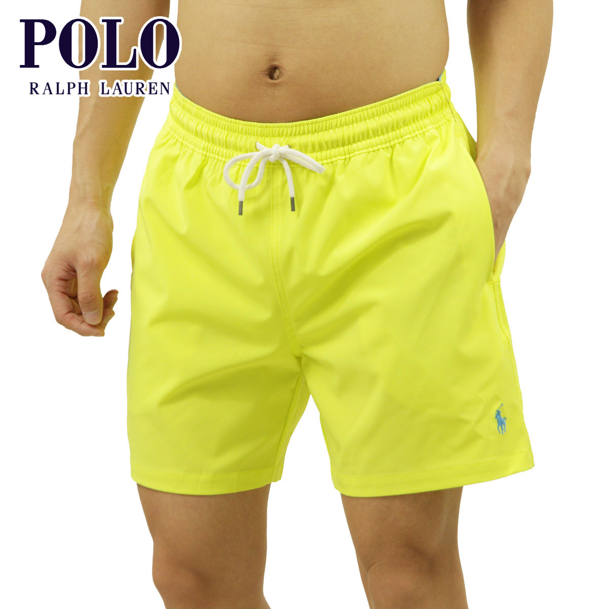  ポロ ラルフローレン 水着 メンズ 正規品 POLO RALPH LAUREN スイムパンツ TRAVELER SWIM SHORT - SOLID W221SC01 710829851027 NEON YELLOW 父の日 プレゼント ラッピング