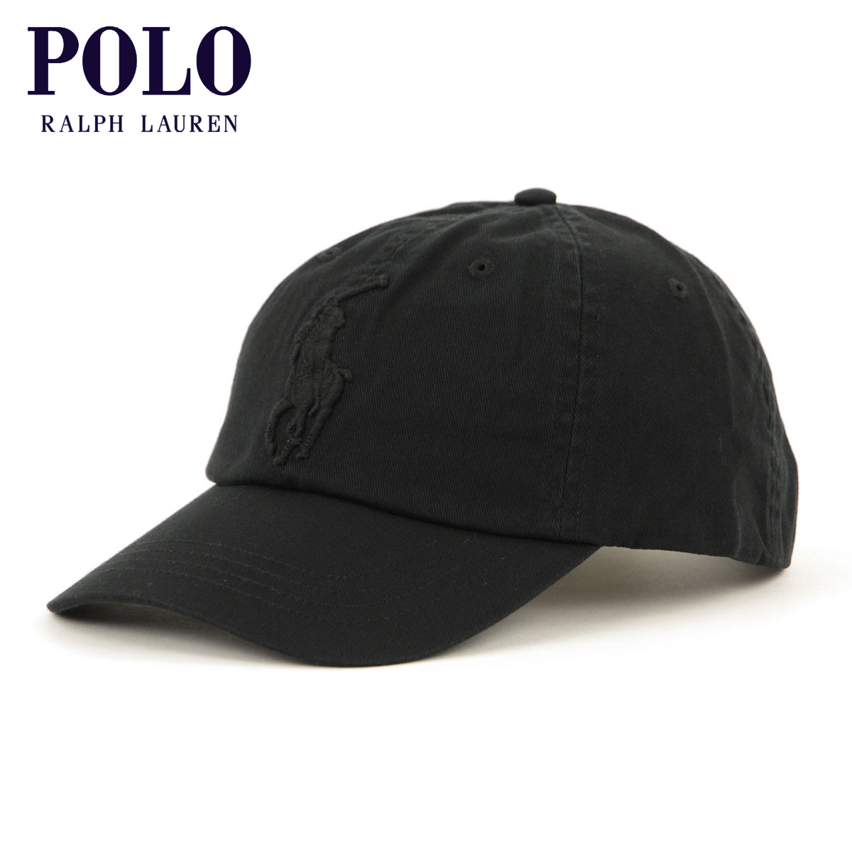 ポロ ラルフローレン 帽子 メンズ レディース 正規品 POLO RALPH LAUREN ビッグポニー キャップ ベースボールキャップ BIG PONY CHINO SPORT CAP H221SC02 710780286001 BLACK/BLACK