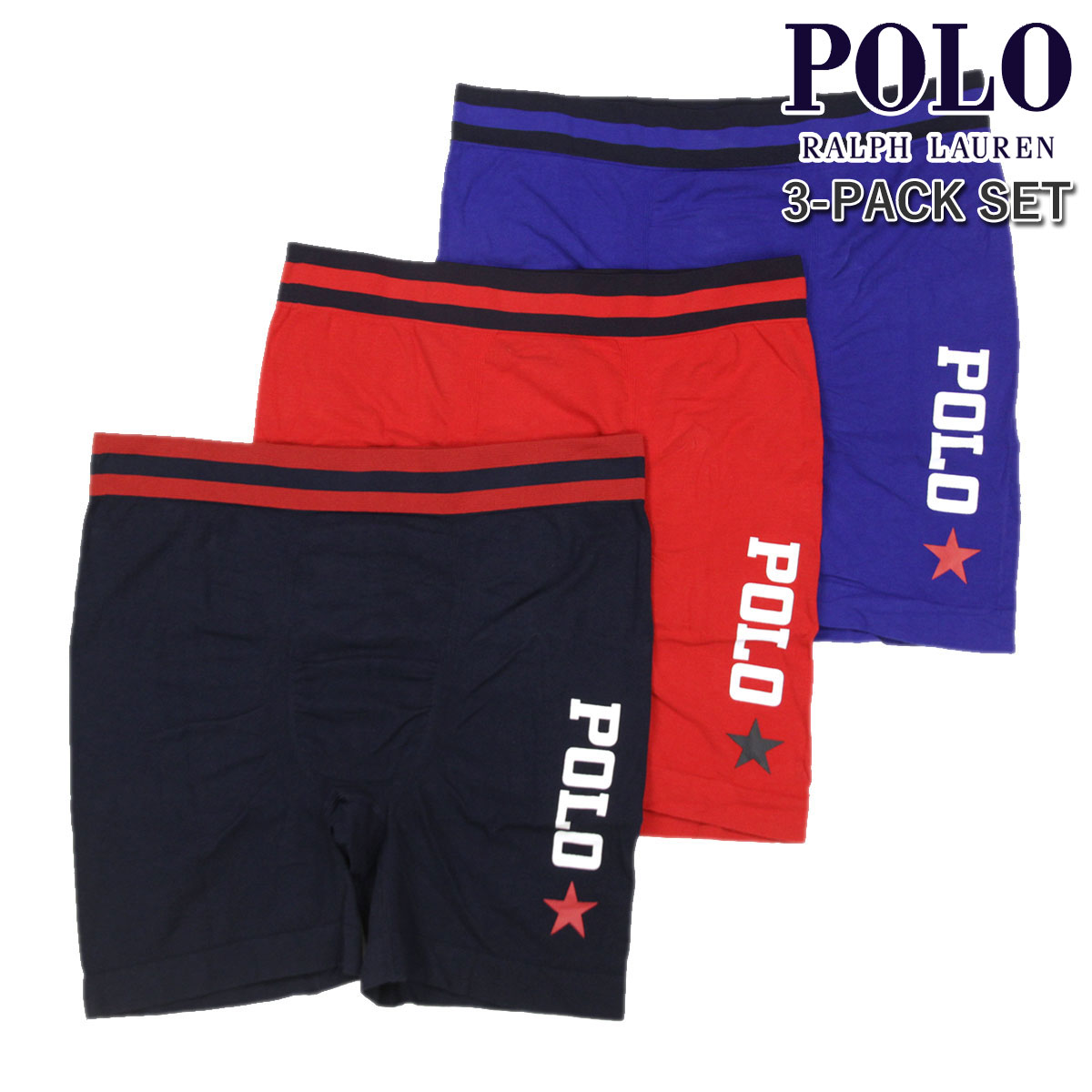 ポロ ラルフローレン メンズ ボクサーパンツ 正規品 POLO RALPH LAUREN 下着 3枚セット アンダーウェア ボクサーブリーフ 3 PACK FREEDOM FX SEAMX BOXER BRIEF LLBBP3 RP06 CRUISE NAVY/RL2000 RED/RUGBY ROYAL (POLO LOGO)