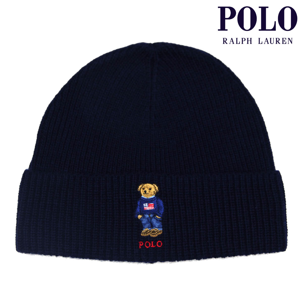 | t[ Y fB[X jbgLbv Ki POLO RALPH LAUREN |xA jbgX r[j[ SOLID FLAG BEAR BEANIE PC1030 433 CLASSIC NAVY