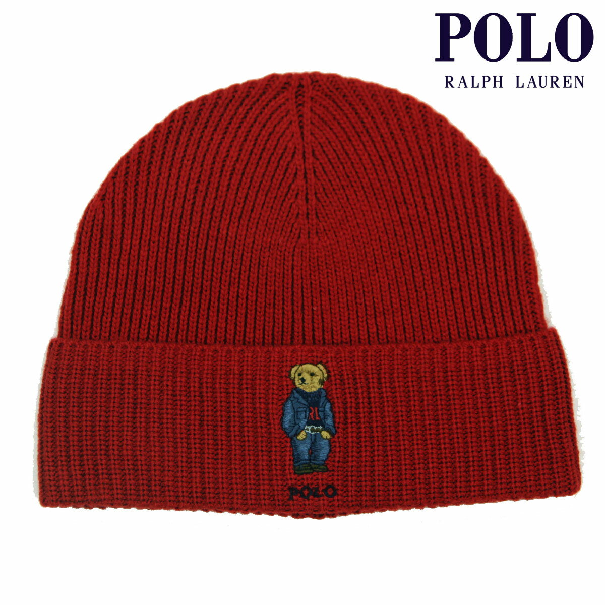 | t[ Y fB[X jbgLbv Ki POLO RALPH LAUREN |xA jbgX r[j[ SOLID DENIM BEAR BEANIE PC1268 620 RL 2000 RED