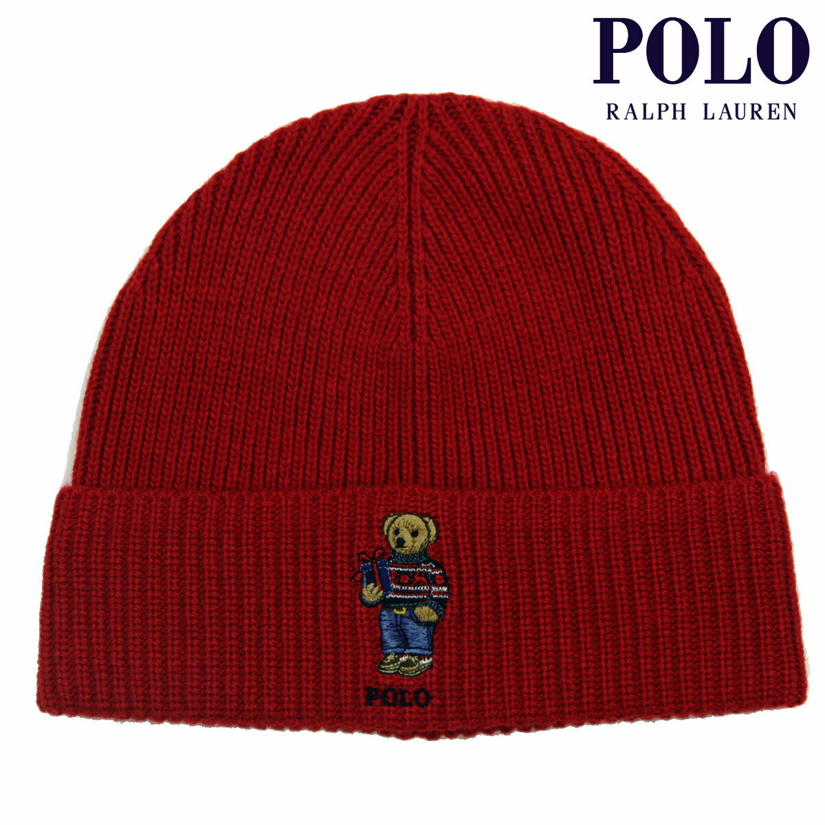 | t[ Y fB[X jbgLbv Ki POLO RALPH LAUREN |xA jbgX r[j[ RIBBED HOLIDAY BEAR BEANIE PC1143 620 RL 2000 RED ̓ v[g bsO