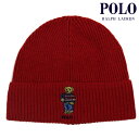ポロ ラルフローレン メンズ レディース ニットキャップ 正規品 POLO RALPH LAUREN ポロベア ニット帽 ビーニー RIBBED HOLIDAY BEAR BEANIE PC1143 620 RL 2000 RED