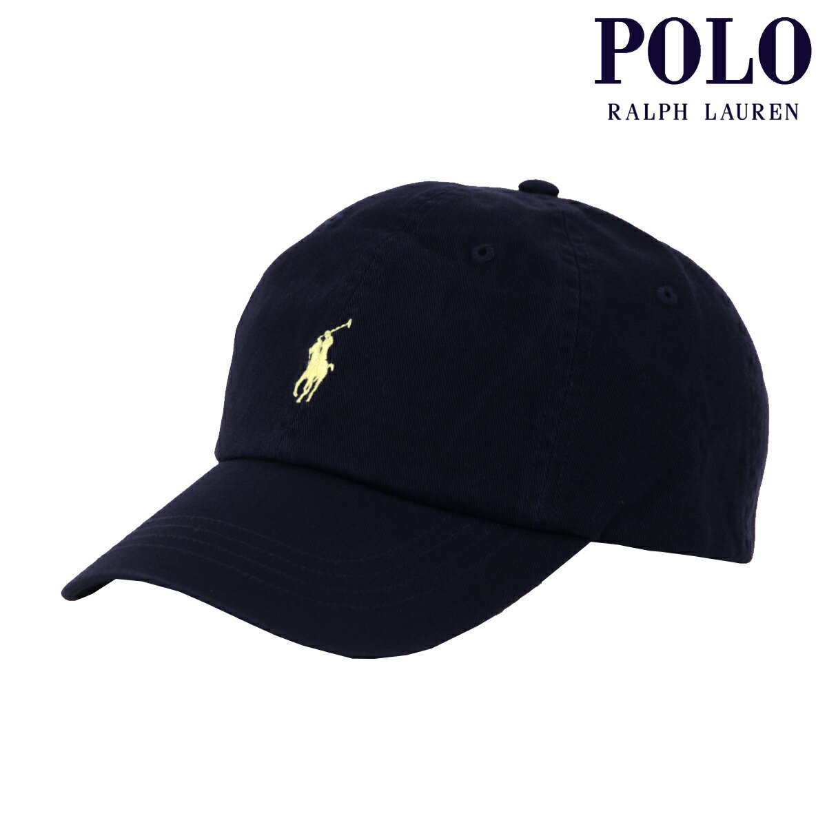 ポロ ラルフ ローレン ポロ ラルフローレン メンズ レディース キャップ 正規品 POLO RALPH LAUREN 帽子 ロゴ ポニー CLASSIC SPORTS CAP NAVY-YELLOW 710548524