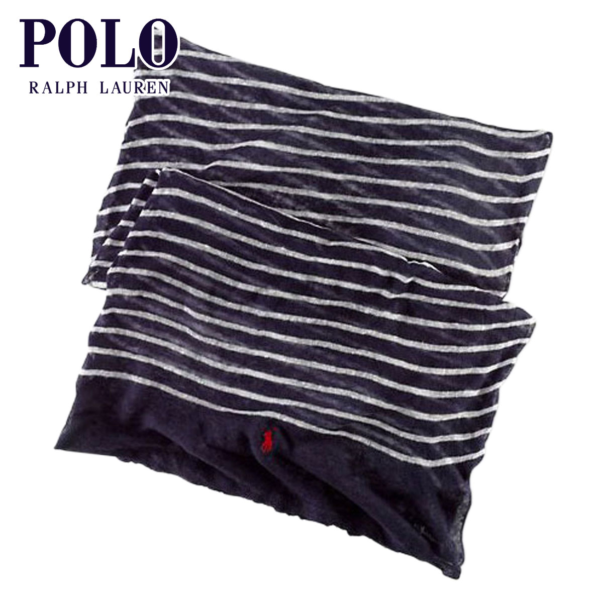 ポロ ラルフローレン スカーフ 正規品 POLO RALPH LAUREN Linen Nautical Pony Scarf ネイビー D20S30