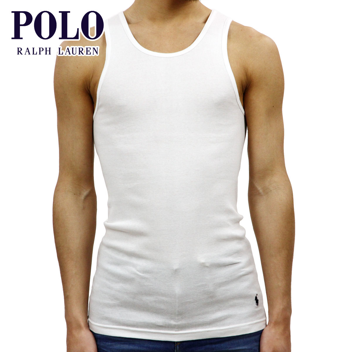  ポロ ラルフローレン POLO RALPH LAUREN 正規品 メンズ アンダーウェア タンクトップ COTTON CLASSIC TANK TOP T-SHIRT NCTKP WHD WHITE/CRUISE NAVY PP 父の日 プレゼント ラッピング