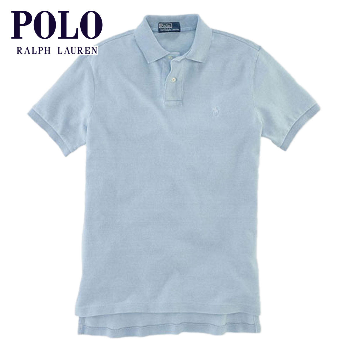 【販売期間 2/5 10:00〜2/8 09:59】 ポロ ラルフローレン POLO RALPH LAUREN 正規品 メンズ ポロシャツ Custom-Fit Indigo Polo LIGHT BLUE D20S30