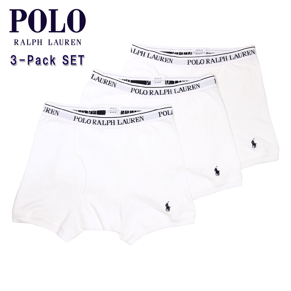 ポロ ラルフローレン POLO RALPH LAUREN 正規品 メンズ ボクサーブリーフ3パック アンダーウェア 3 PACK P3 CLASSIC FIT BOXER BRIEFS NCBBP3 WHD 3 WHITE/CRUISE NAVY PP