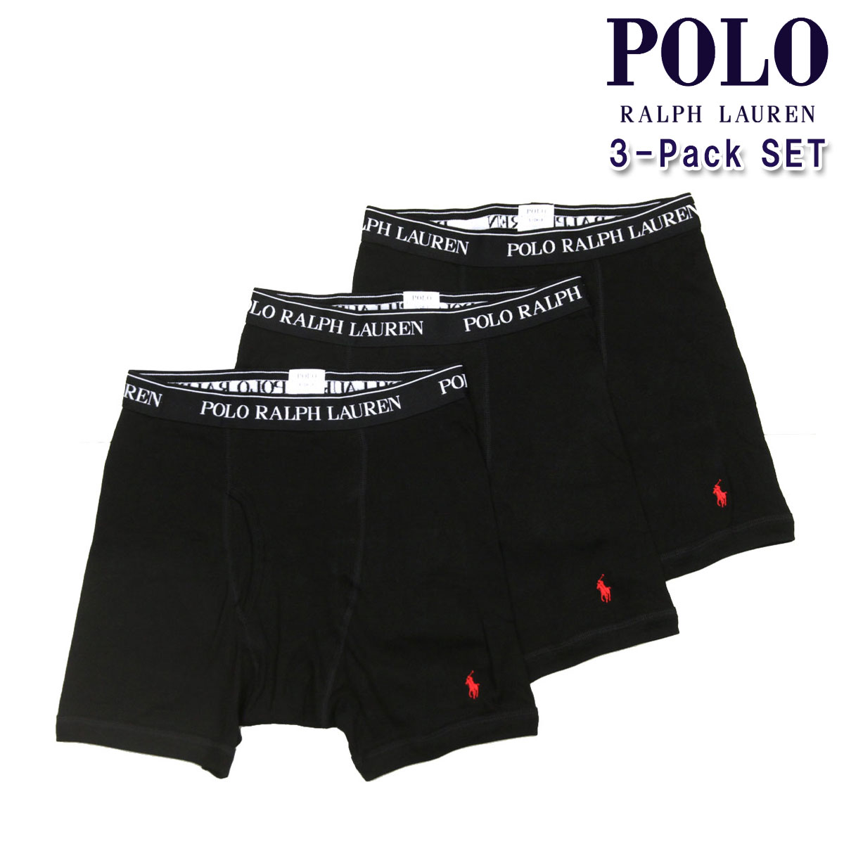 Polo Ralph Lauren ポロ ラルフローレン POLO RALPH LAUREN 正規品 メンズ ボクサーブリーフ3パック アンダーウェア 3 PACK P3 CLASSIC FIT BOXER BRIEFS NCBBP3 PBD 3 POLO BLACK/RL2000 RED PP 父の日 プレゼント ラッピング