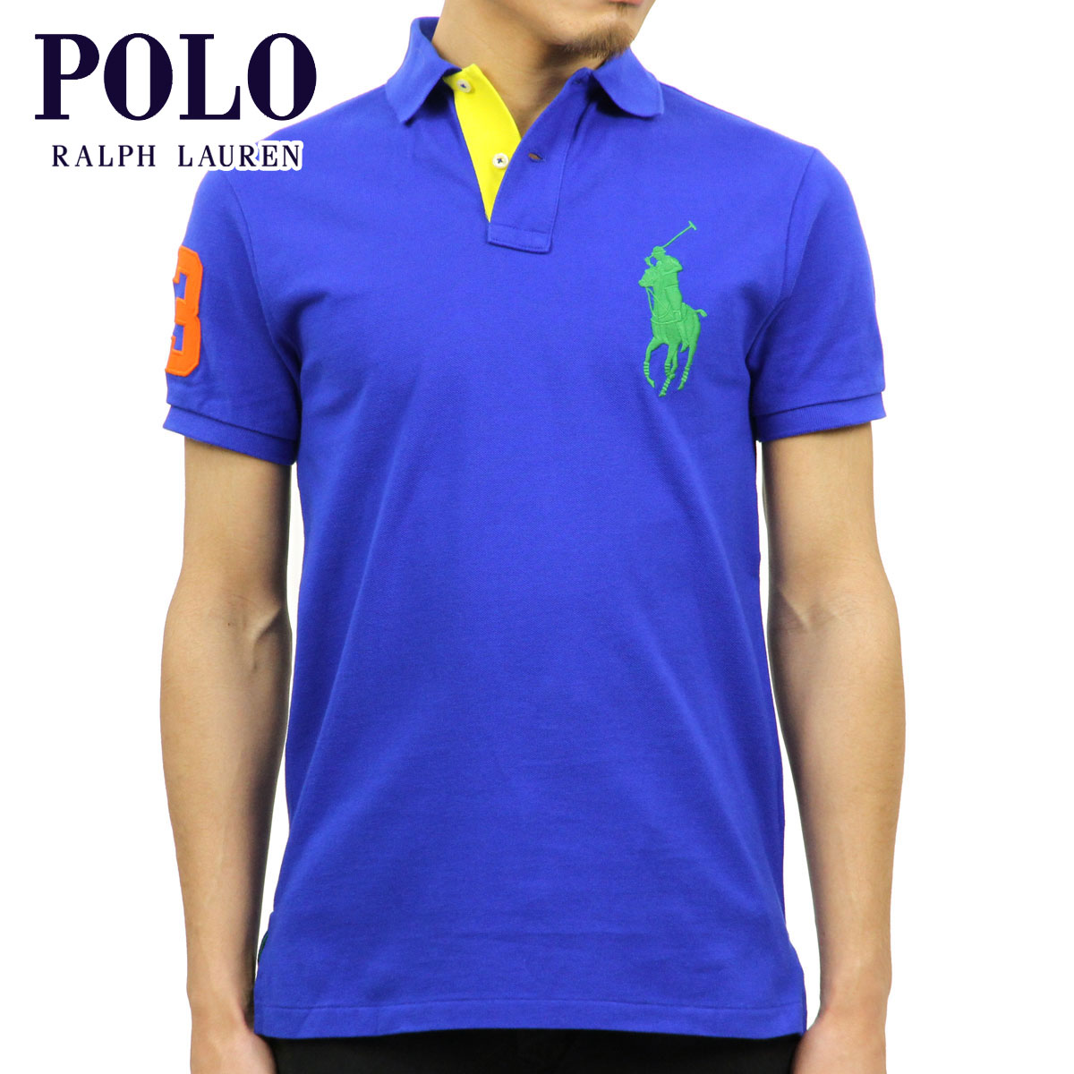 ポロ ラルフローレン POLO RALPH LAUREN 正規品 メンズ ビッグポニー 半袖ポロシャツ CUSTOM SLIM COTTON MESH POLO