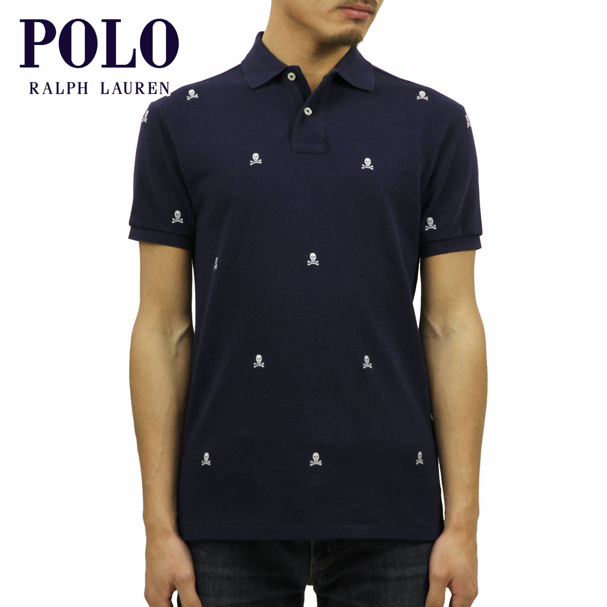 ݥ ե ݥ  POLO RALPH LAUREN Ⱦµݥ ݥ SKULL CUSTOM FIT COTTON MESH POLO