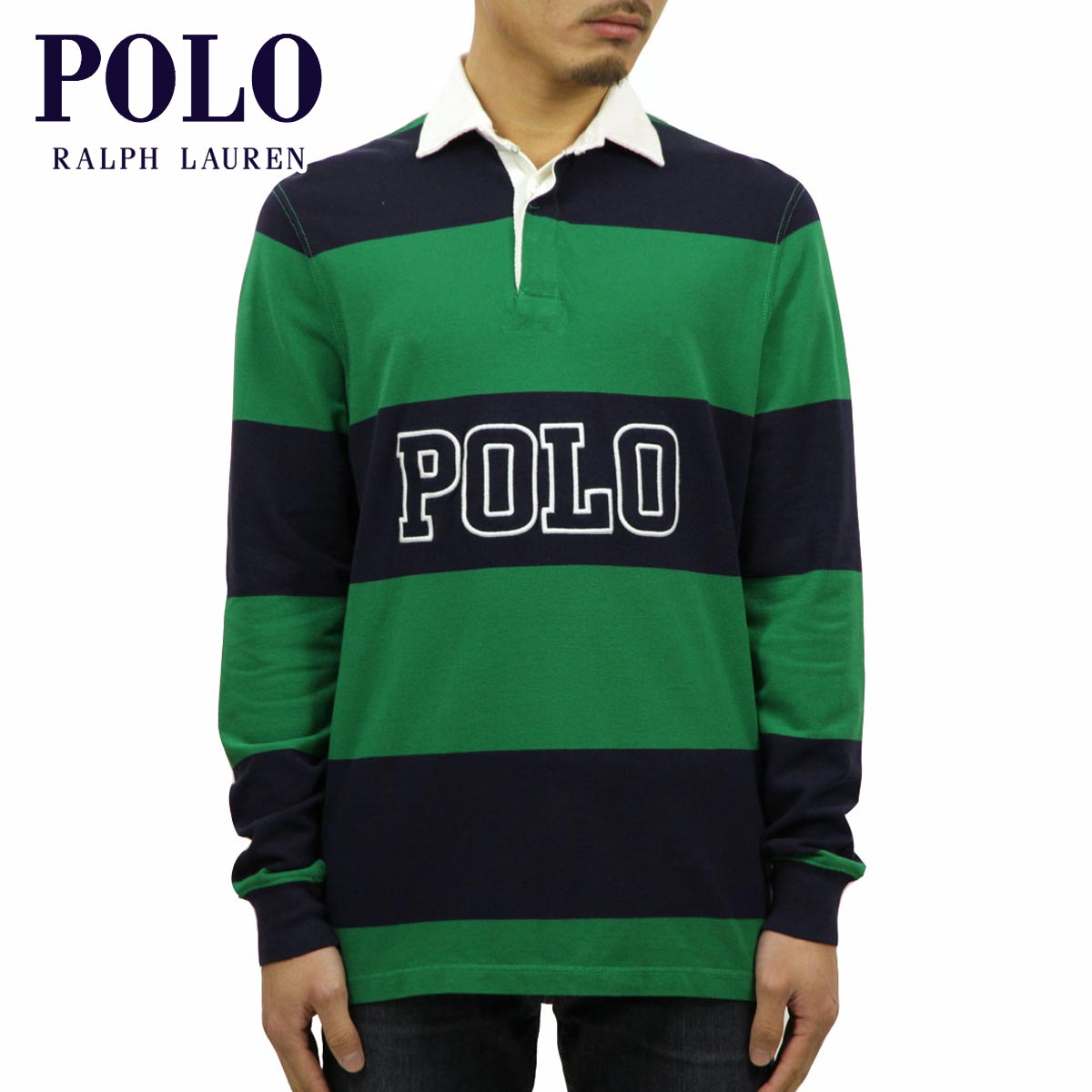 ݥ ե 饬   POLO RALPH LAUREN Ĺµ饬 STRIPED COTTON RUGBY SHIRT