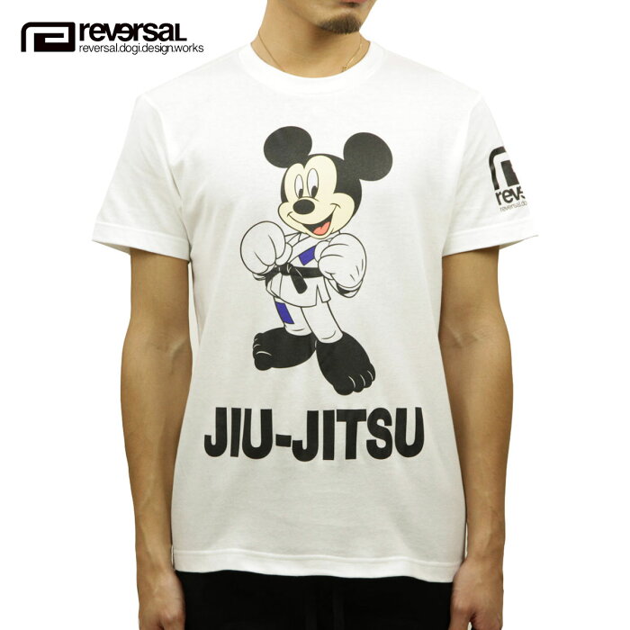 リバーサル Tシャツ メンズ 正規販売店 REVERSAL 半袖Tシャツ ミッキーマウスデザイン 柔術 クルーネック MICKEY MOUSE / JIU-JITSU TEERVMKY14AW002WHITE