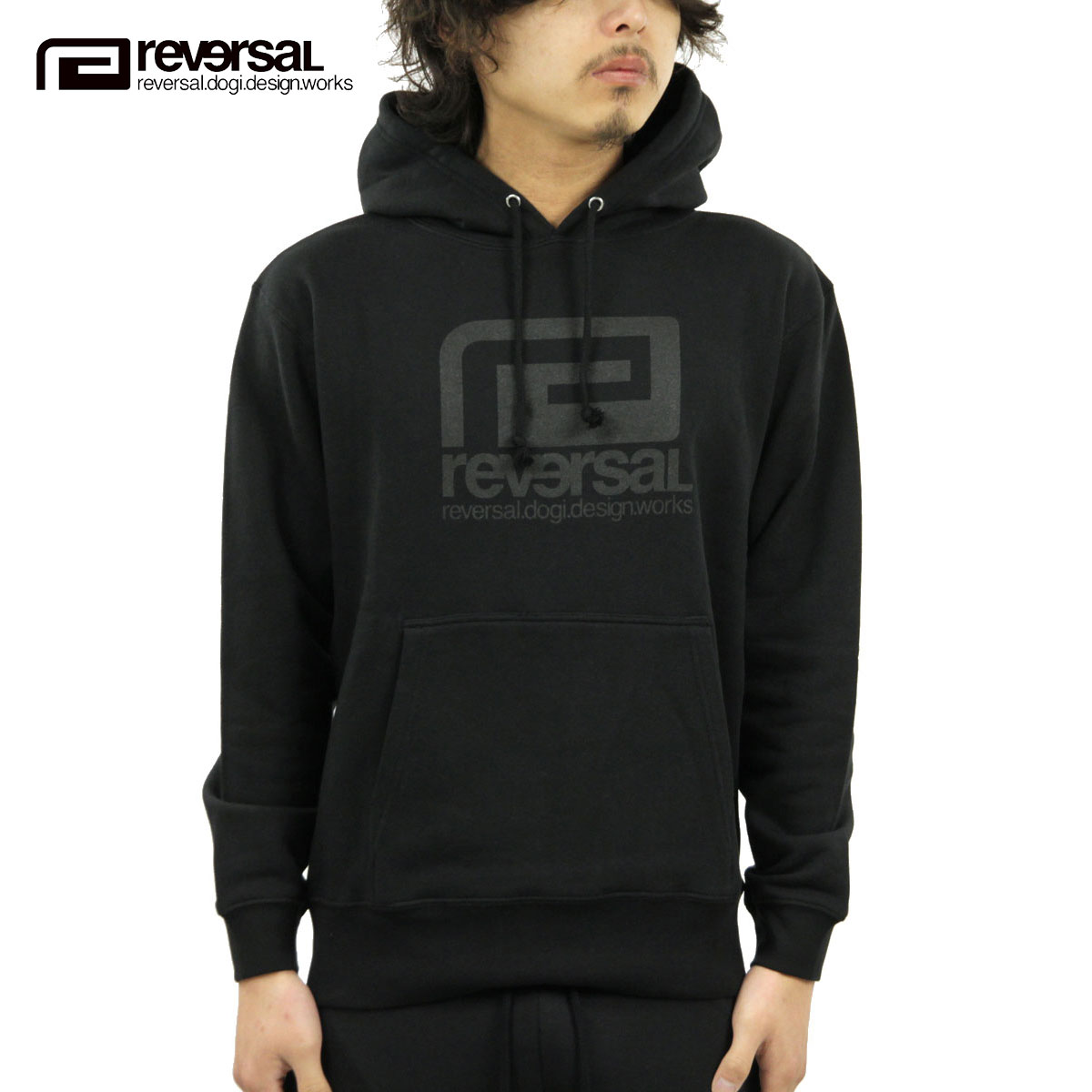 リバーサル パーカー メンズ 正規販売店 REVERSAL rvddw プルオーバーパーカー BIG MARK LIGHTWEIGHT SWEAT PARKA rvbs039 BLACK