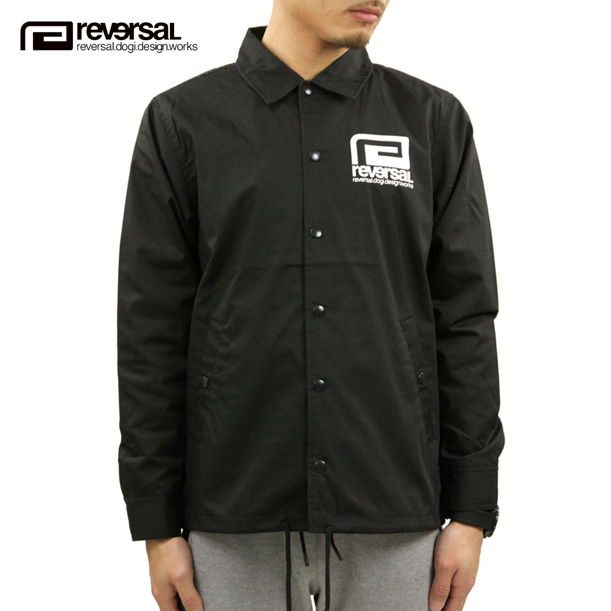 リバーサル ジャケット メンズ 正規販売店 REVERSAL rvddw アウター コーチジャケット BIG MARK TC COACH JACKET rvbs041 BLACK