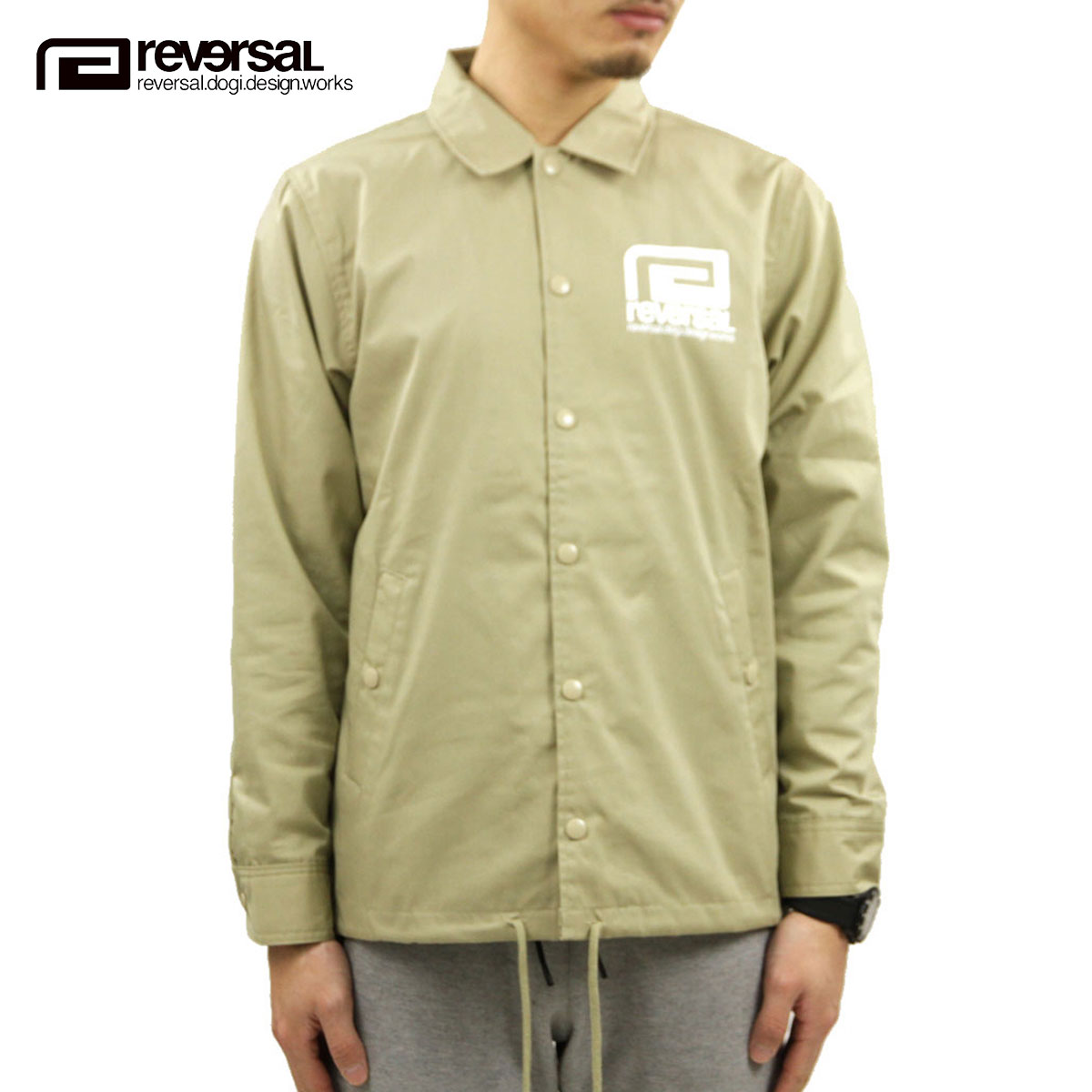 リバーサル ジャケット メンズ 正規販売店 REVERSAL rvddw アウター コーチジャケット BIG MARK TC COACH JACKET rvbs041 BEIGE