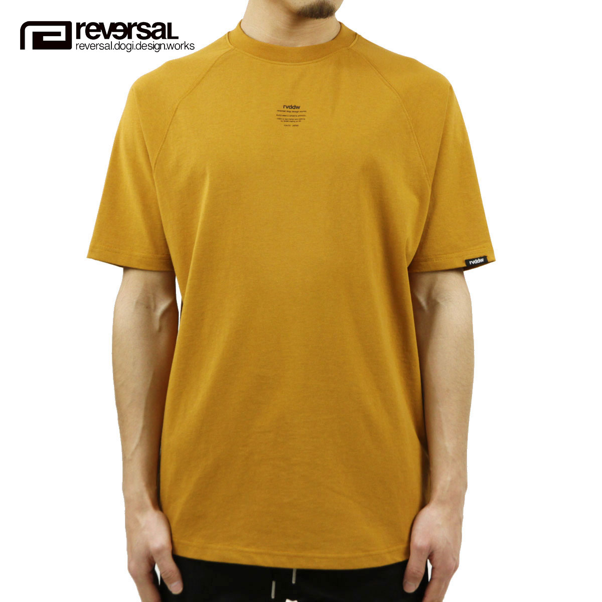 リバーサル Tシャツ メンズ 正規販売店 REVERSAL rvddw クルーネック半袖Tシャツ ビッグシルエット COTTON MVS BIG SILHOUETTE TEE rv21ss001 D.ORANGE