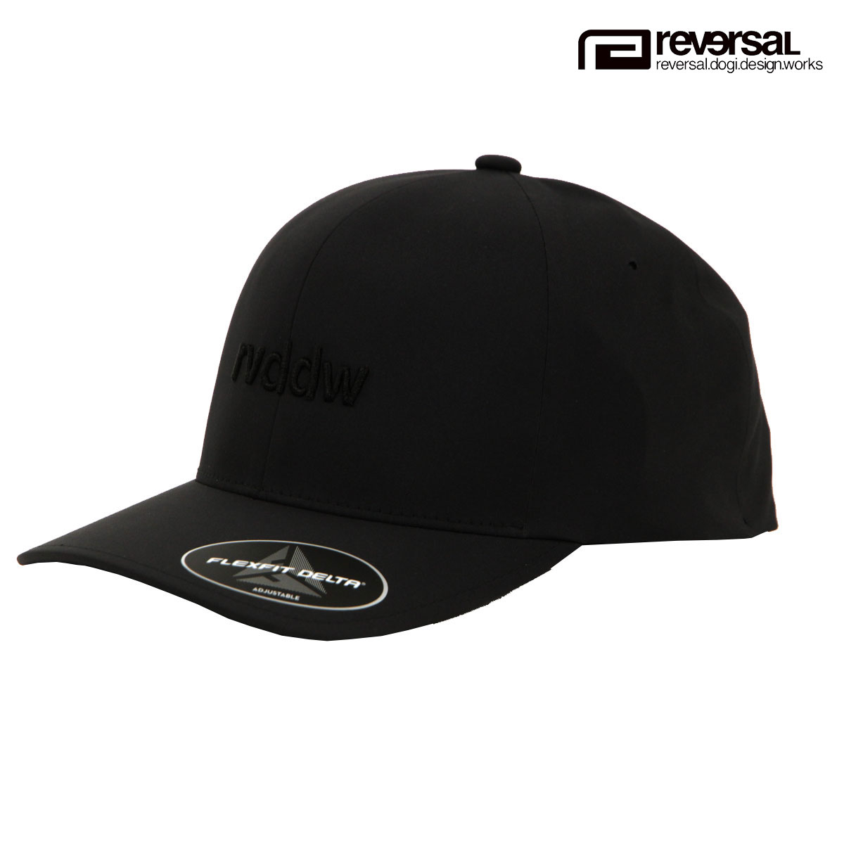 リバーサル メンズ レディース 帽子 正規販売店 REVERSAL ロゴ キャップ FLEXFIT DELTA ADJUSTABLE CAP 180A RVFT002-BK BLACK