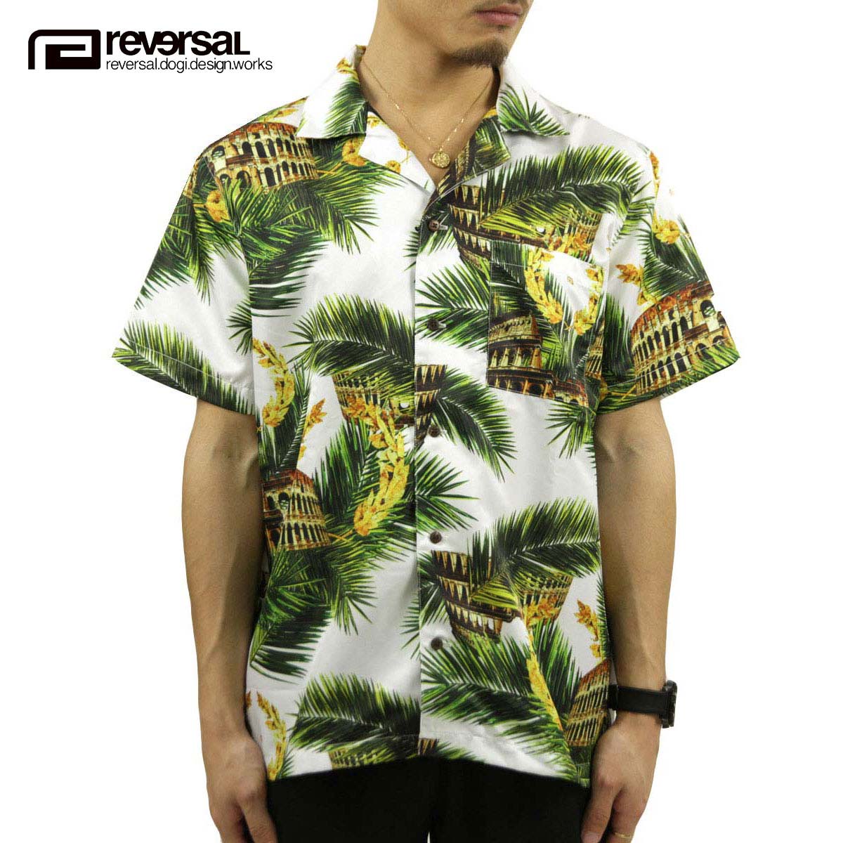 С   Ź REVERSAL rvddw Ⱦµ PALM LEAF COLOSSEUM SHIRTS rv...