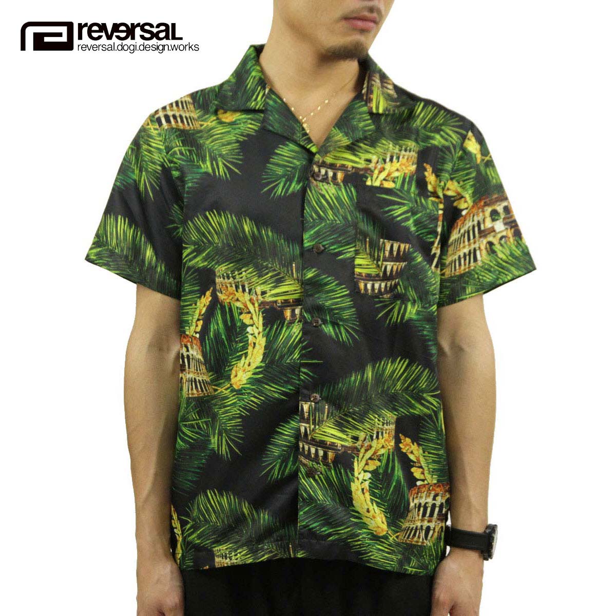 С   Ź REVERSAL rvddw Ⱦµ PALM LEAF COLOSSEUM SHIRTS rv...