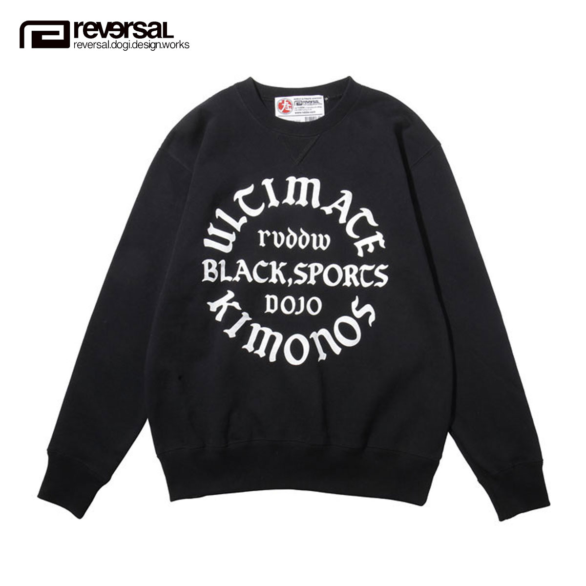 20%OFFクーポンセール  リバーサル スウェット メンズ 正規販売店 REVERSAL rvddw トレーナー ULTIMATE KIMONOS CREW SWEAT rvap16aw006 APPAREL BLACK D00S20