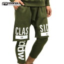 リバーサル REVERSAL rvddw 正規販売店 メンズ レイヤードスウェットショートパンツ CLASSICS LAYERED SHORT PANTS rv18aw009 OLIVE