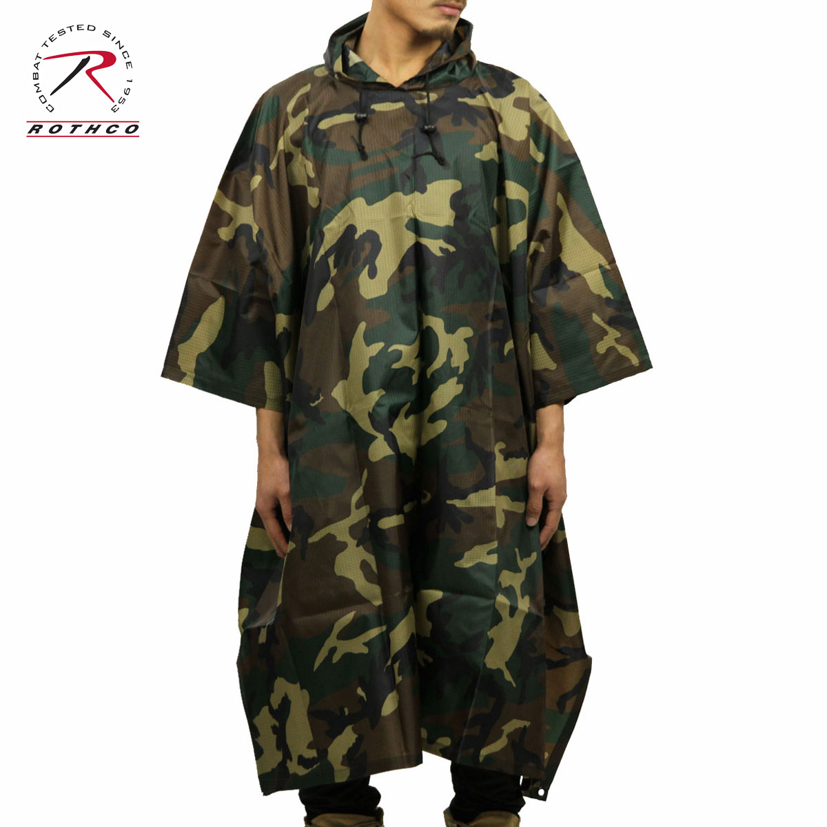 ロスコ ROTHCO 正規品 メンズ レインコート G.I. TYPE RIP-STOP PONCHO 4858 WOODLANDCAMO