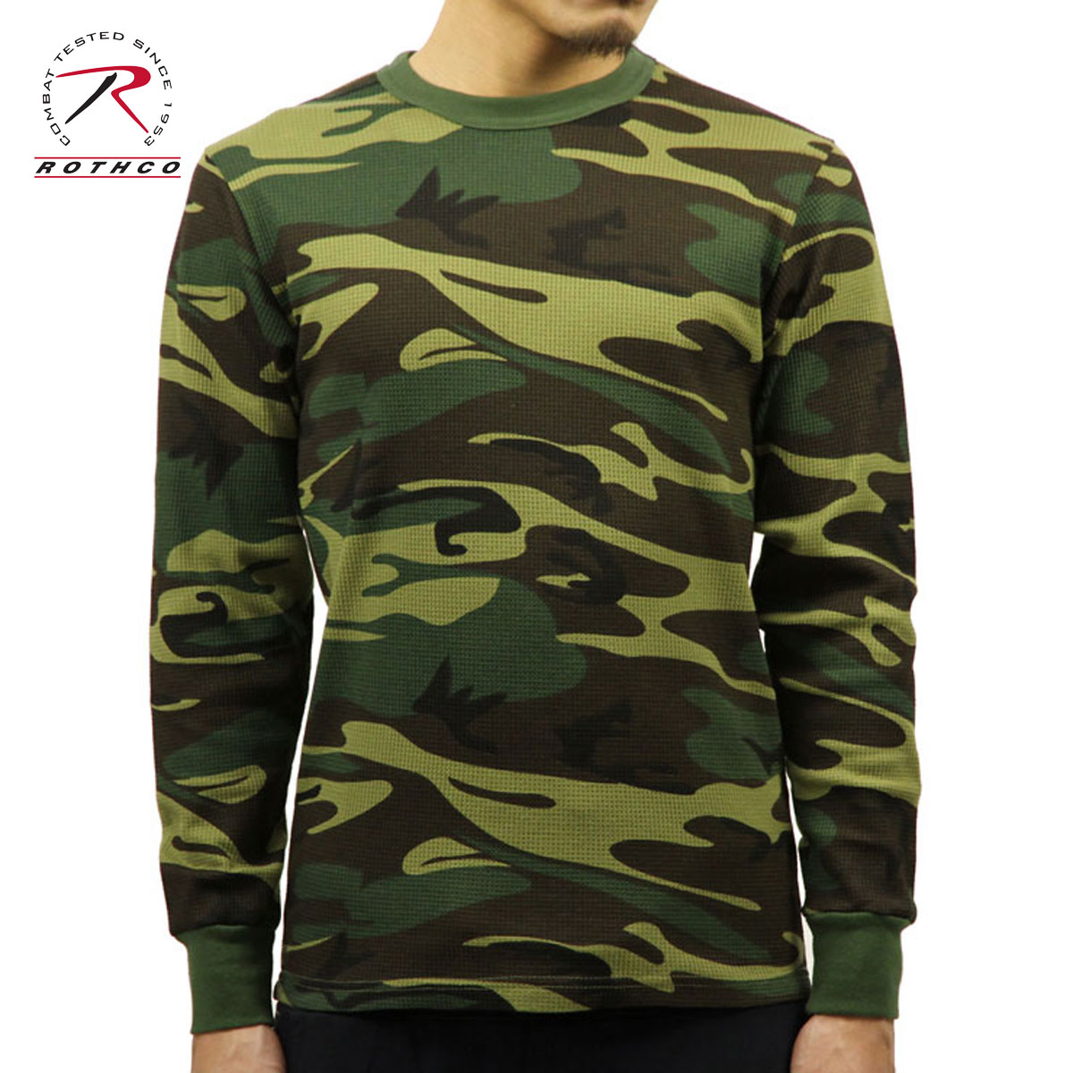 【ポイント10倍 8/19 20:00〜8/23 1:59】 ロスコ ロンT メンズ 正規品 ROTHCO 長袖Tシャツ ROTHCO CAMOUFLAGE THERMAL KNIT UNDERWEAR TOP CAMO 6100