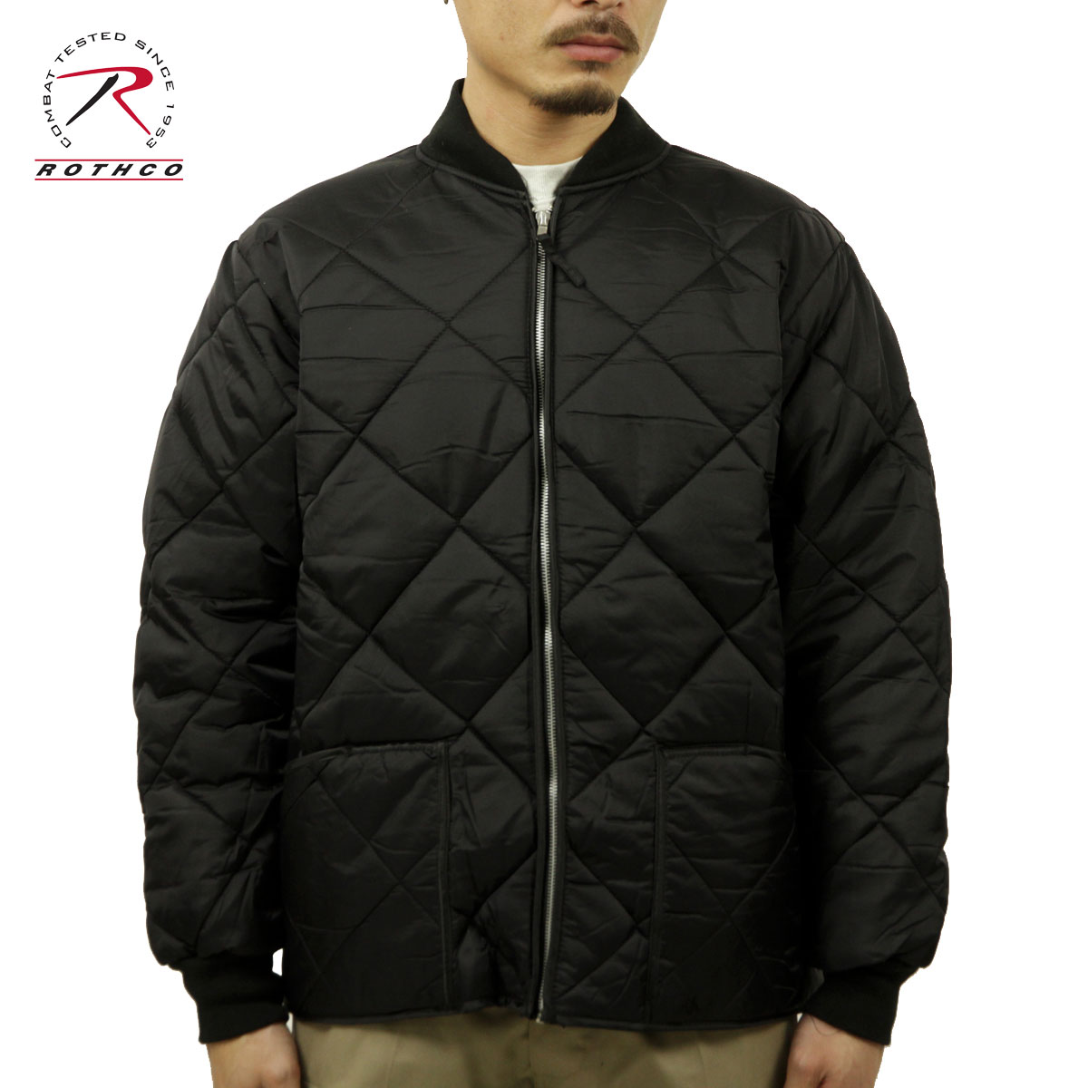 ロスコ MA-1 メンズ 正規品 ROTHCO キルティングジャケット アウター ROTHCO DIAMOND NYLON QUILTED FLIGHT JACKET BLACK 7230