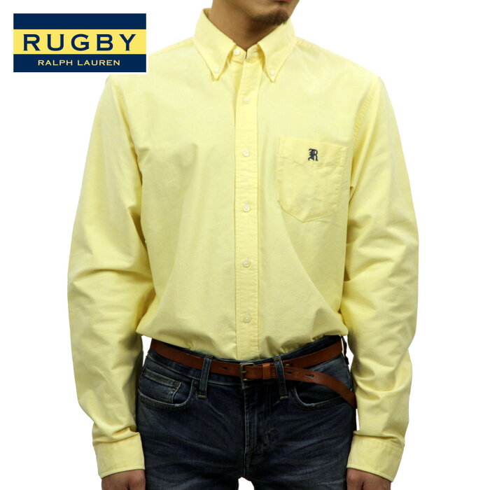 45%OFFセール 【販売期間 9/4 20:00〜7/11 01:59】 ラルフローレン ラグビー シャツ メンズ 正規品 RUGBY RALPH LAUREN 長袖シャツ University Oxford YELLOW