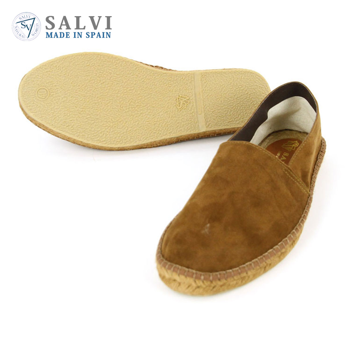 サルヴィ SALVI シューズ 正規販売店 エスパドリーユ ESPADRILLE SUEDE PP SHOES エスパドリーユ スエードシューズ 44-152 MARRON（CHOCO）