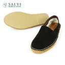 サルヴィ SALVI シューズ 正規販売店 エスパドリーユ ESPADRILLE SUEDE PP SHOES エスパドリーユ スエードシューズ 44-152 NEGRO BLACK