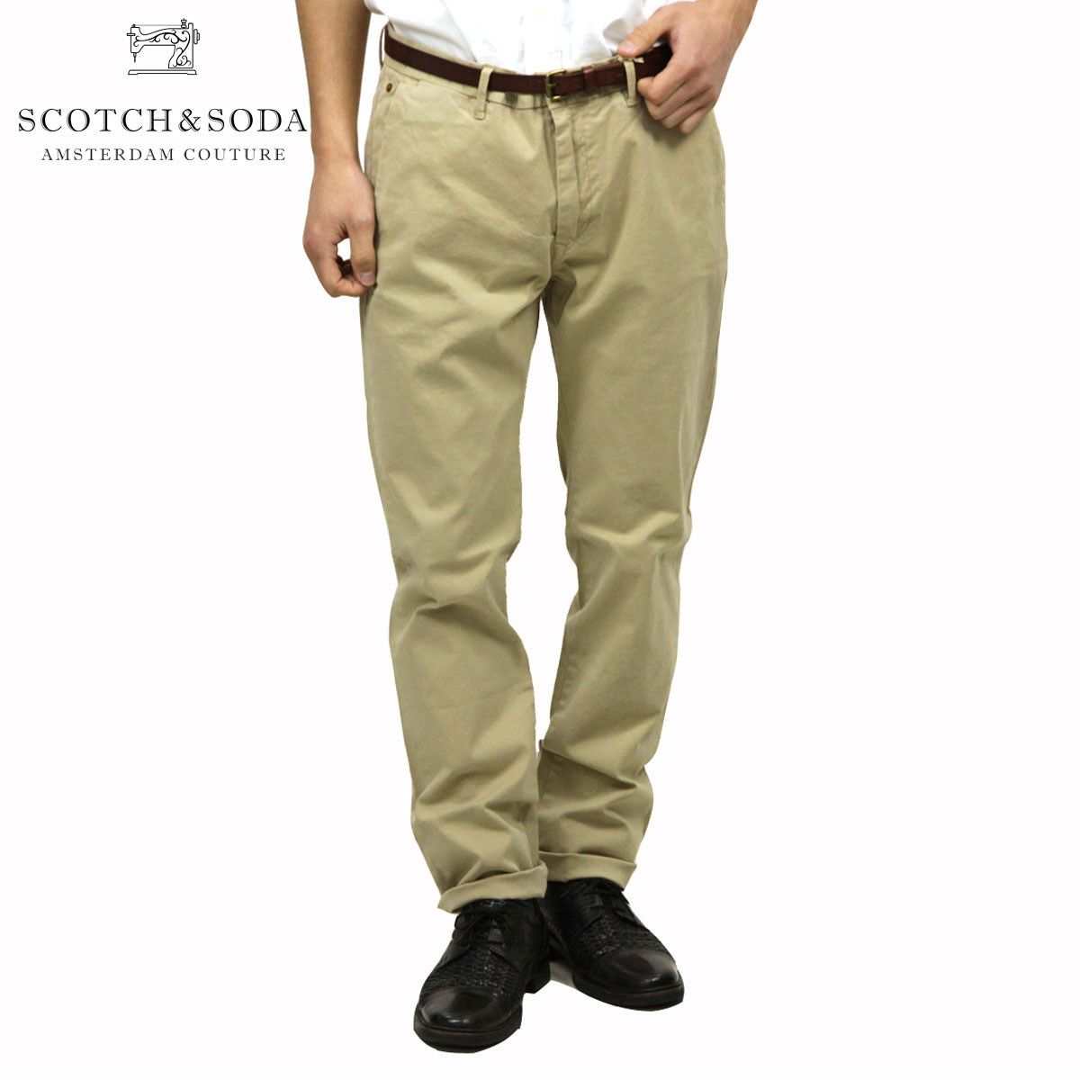 スコッチアンドソーダ パンツ メンズ 正規販売店 SCOTCH＆SODA コットンパンツ ボトムス Slim fit cotton/elastan garment dyed chino pant, Stuart 124896 06 D00S20 父の日 プレゼント ラッピング