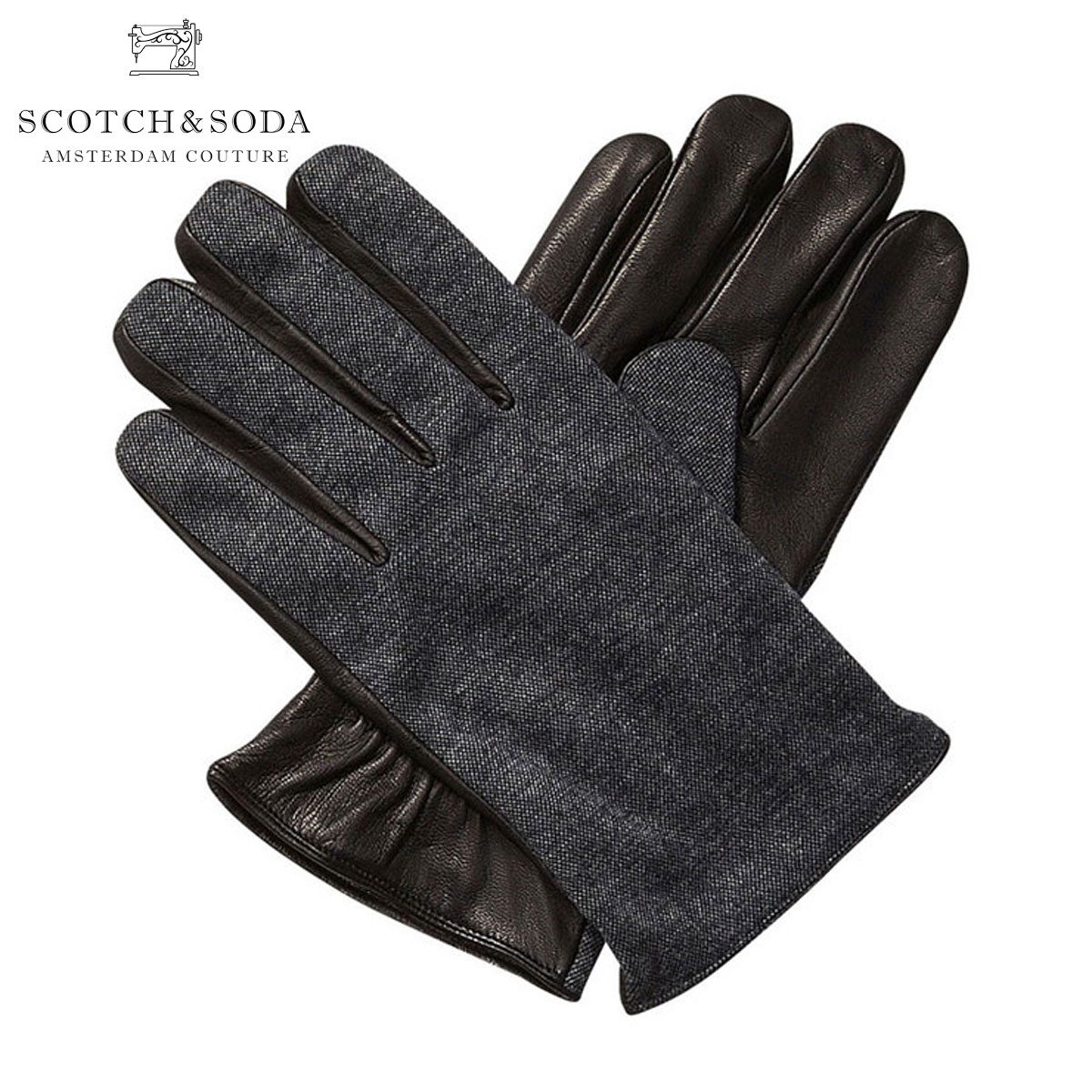 スコッチアンドソーダ SCOTCH＆SODA 正規販売店 手袋 Gloves in leather and wool quality 101872 17 D00S20 父の日 プレゼント ラッピング