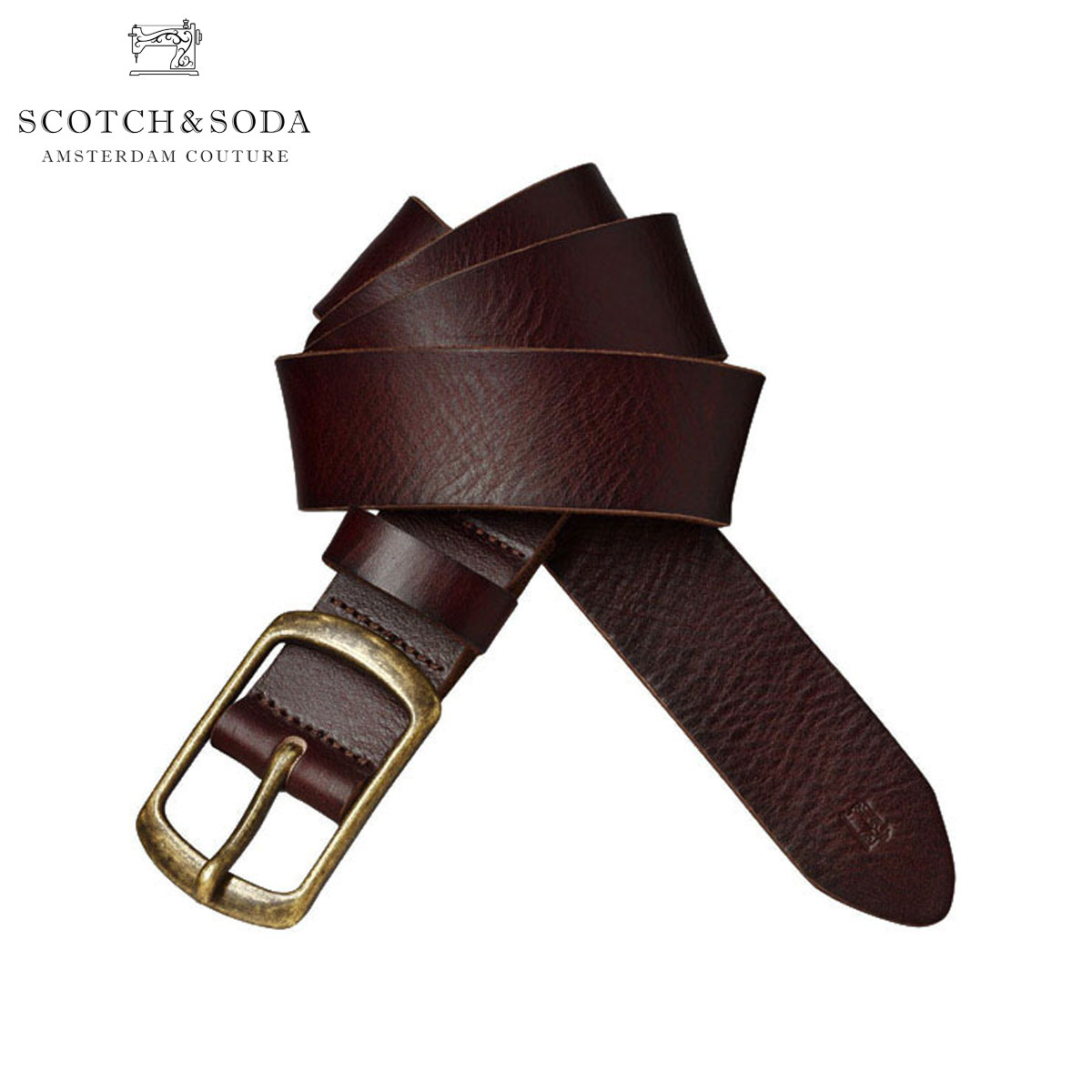 åɥ SCOTCHSODA Ź  ٥ LEATHER BELT 136657 0007 BROWN
