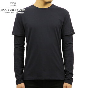 スコッチアンドソーダ ロンT メンズ 正規販売店 SCOTCH＆SODA 長袖Tシャツ FAKE DOUBLE LAYER LONG SLEEVE TEE 139746 0093 43413 MIDNIGHT