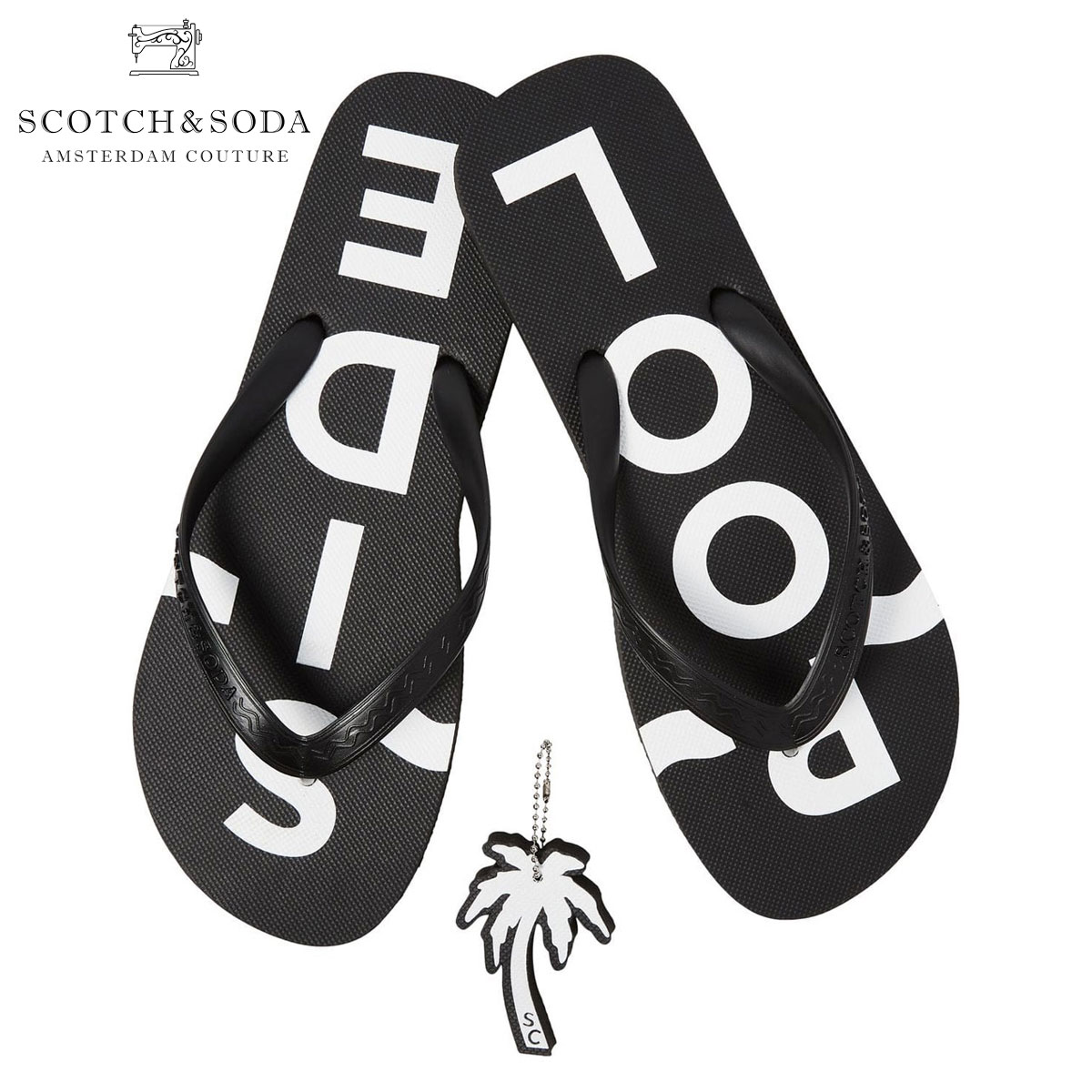 スコッチアンドソーダ SCOTCH＆SODA 正規販売店 メンズ ビーチサンダル THE POOL SIDE FLIP-FLOPS AND KEYRING SET 144072 0217 59500 COMBO A